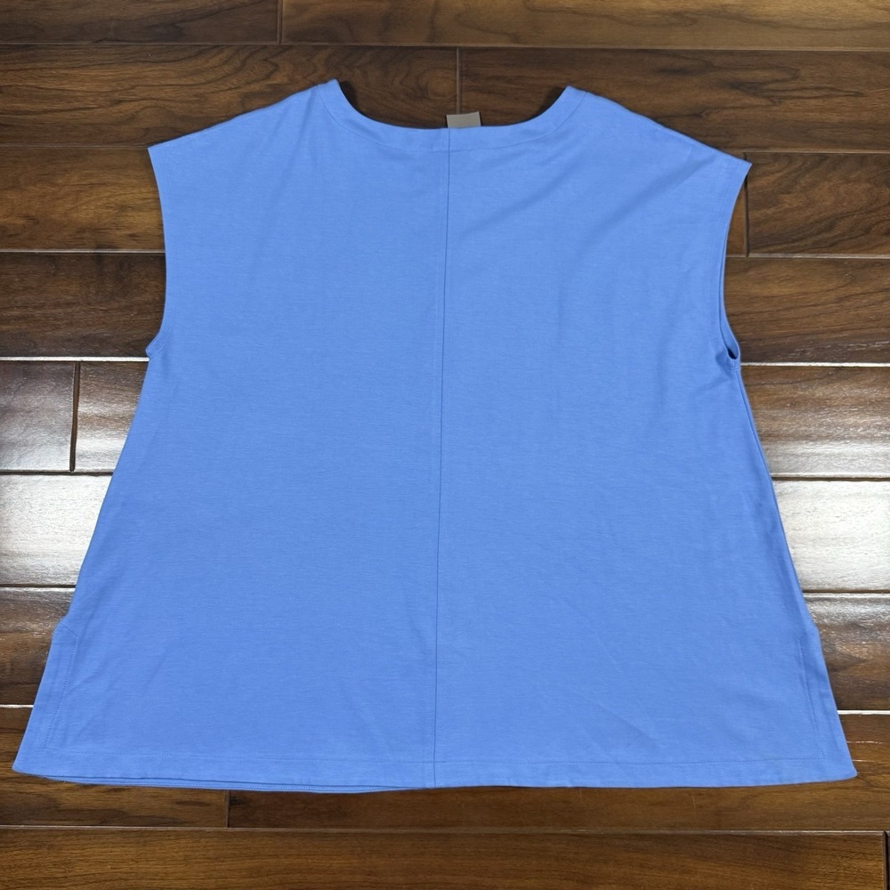 J. Jill Women's Plus Size 3X Blue‎ Hyacinth Seamed Jersey Tunic Top Cap Sleeve - Picture 6 of 7